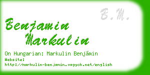 benjamin markulin business card